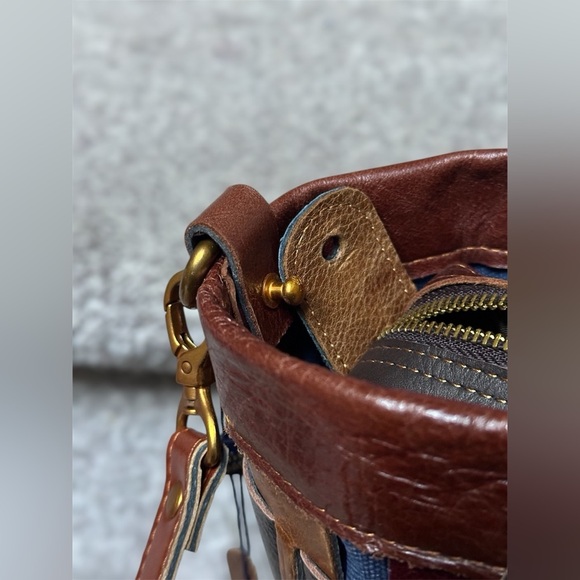 NEW Amerileather Dorgon Leather Rainbow Bucket/Basket Handbag (#1280-9) - Picture 8 of 9